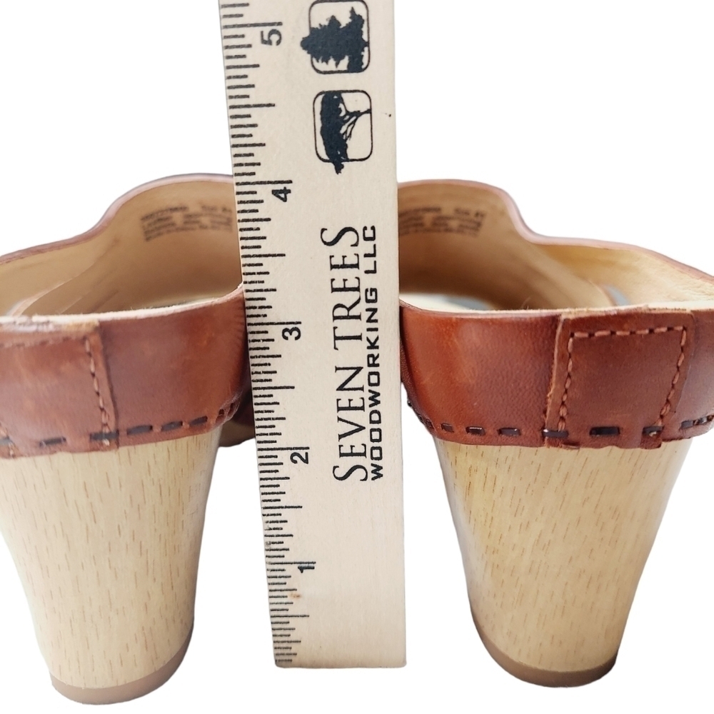 Dansko Tilly Clog Wooden Sandal Size 41 US 10.5 Brown Leather Comfort Platform - Picture 13 of 16